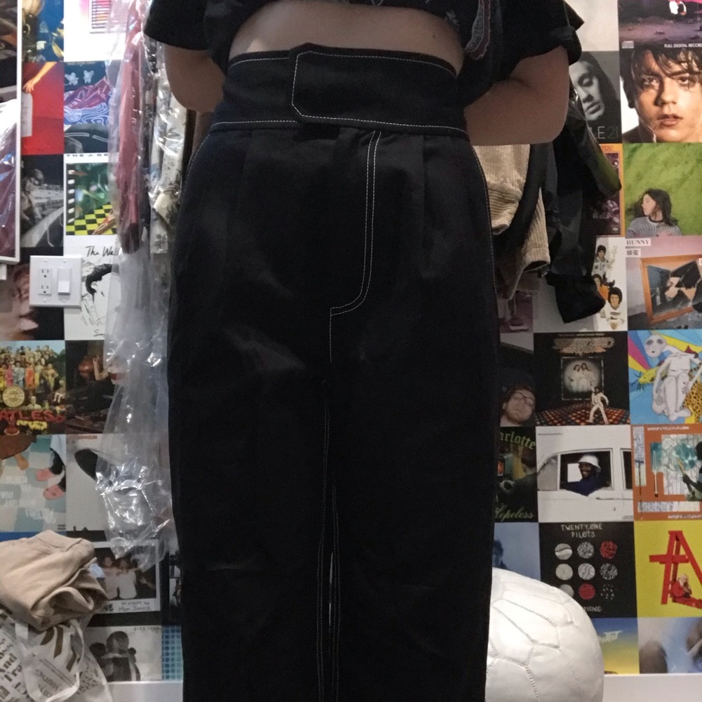 Black high rise 80s style pants - Picture 4 of 4